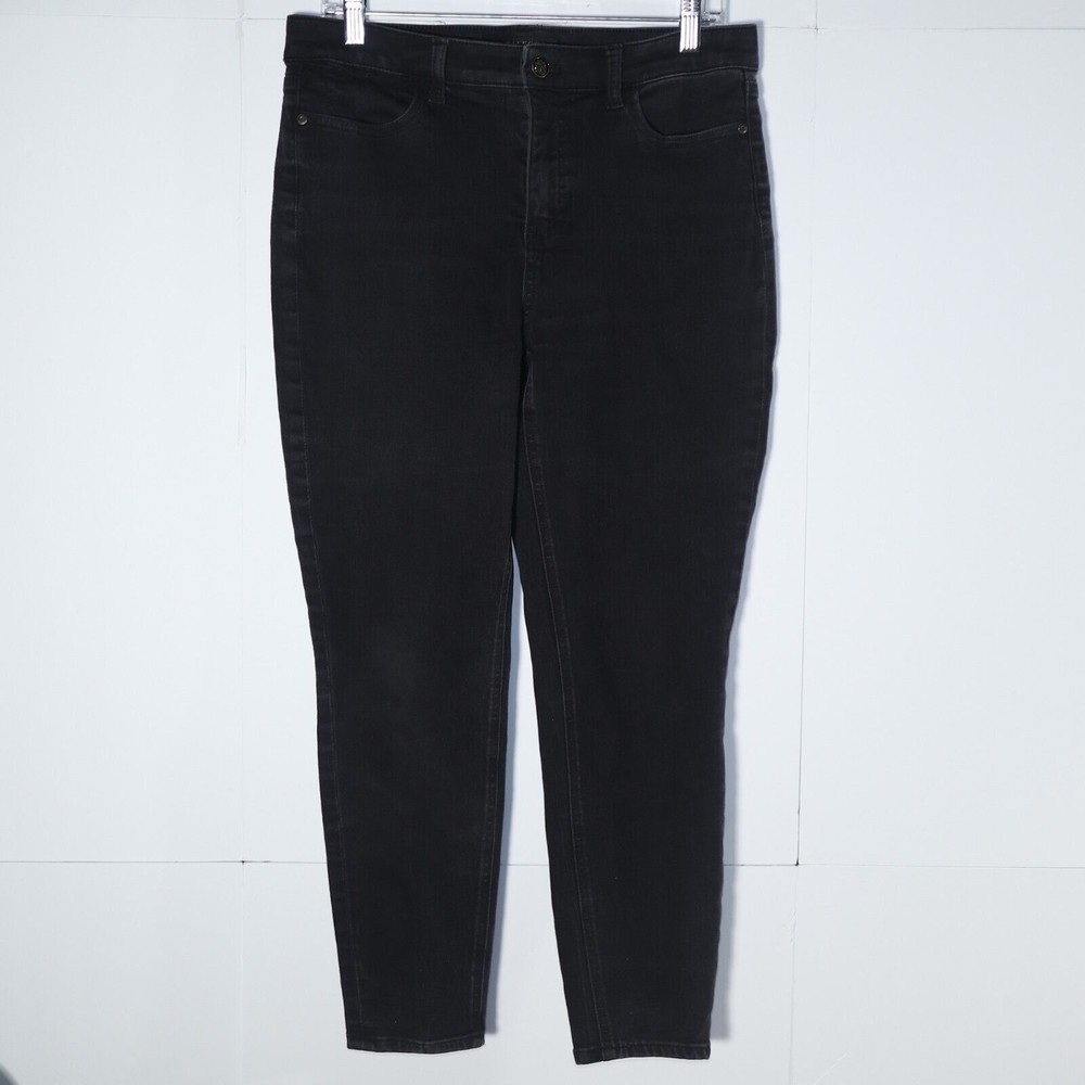 Talbots Flawless Five Pocket Petites Womens Faded Black Jegging Size 12P